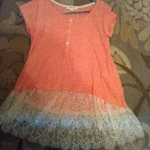 Peach top w/ lace bottom, size small